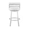 Armen Living Titana 26" Counter Height Swivel White Faux Leather and Brushed Stainless Steel Bar Stool 840254335097 - alternate 8